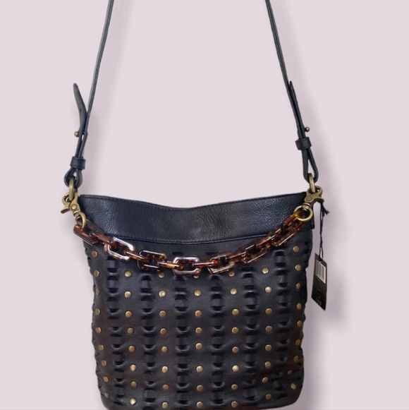 Frye AND CO| Jade black studded leather bucket shoulder bag $248.00| NEW W/ TAGS - Picture 5 of 5